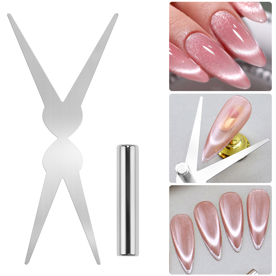 Nail Art Full Cat Eye - 2pcs Cat Eye Magnet Set Double