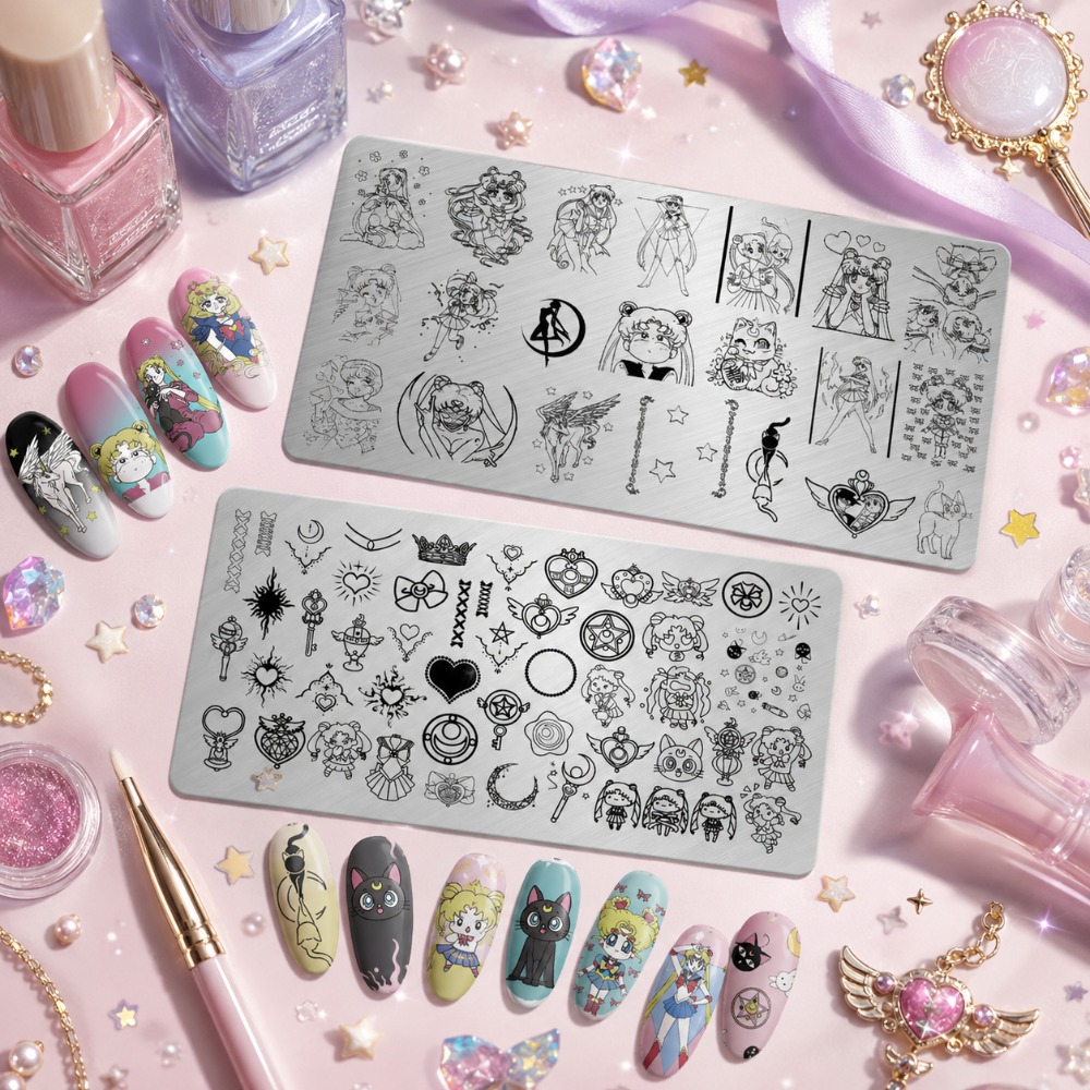 Nail Art Maroon - Sailor Moon Anime Nail Stamping Plate,