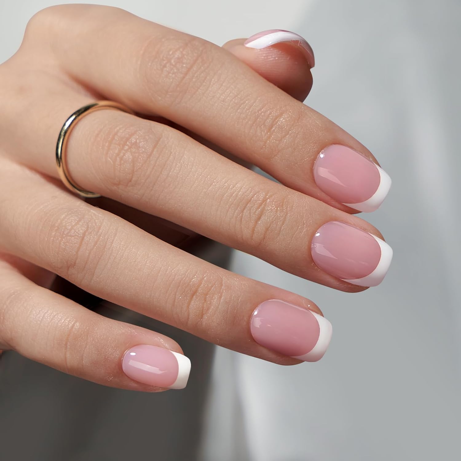 Nail Art France - 24PCS Short Square White France Full