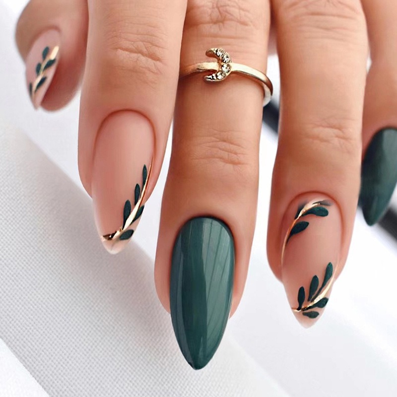 Nail Art Simple - 24P/Set Medium-length Almond Press on Nails