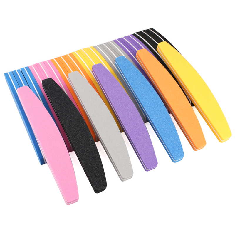 Nail Art Maroon - 10/50Pcs Boat Sponge Nail Files 100/180