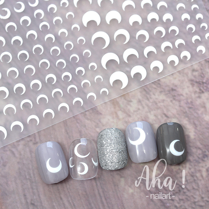 Nail Art Maroon - 1pcs 3D Japanese Kawaii Moon Design