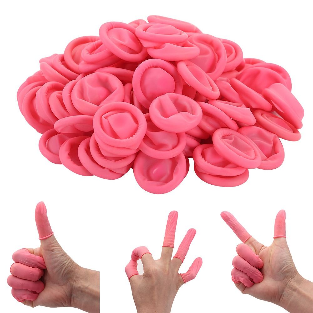 Nail Art Natural - 100PCS Disposable Finger Cover Natural Rubber