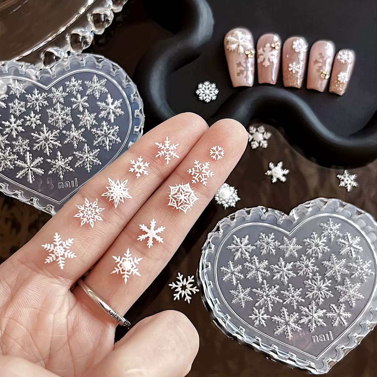 Nail Art Maroon - Nail Mold Silicone 3d Snowflake Bowknot