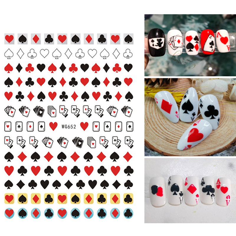 Nail Art France - 3D Poker Design Nail Art Stickers