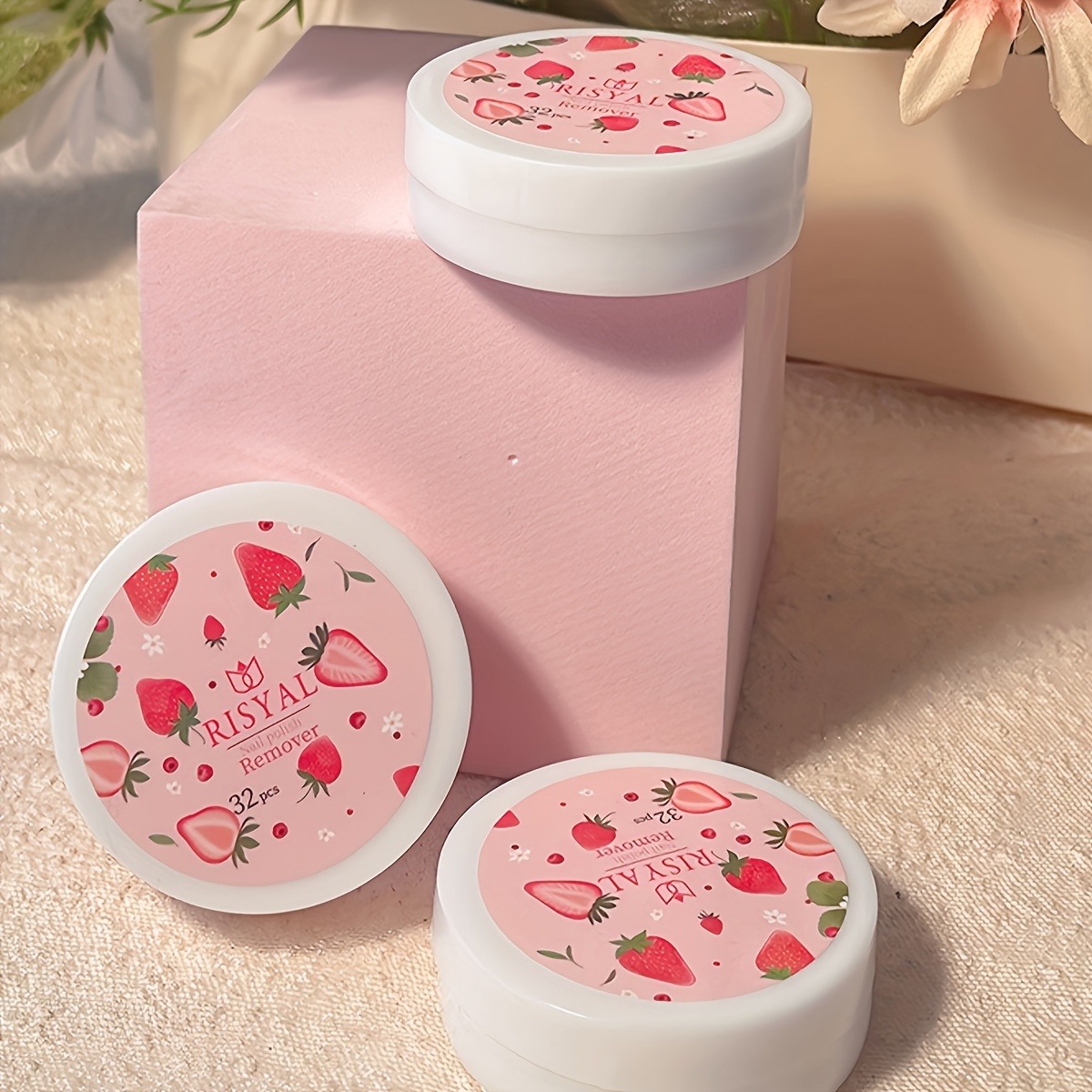 Nail Art Strawberry - 32pcs/Box Strawberry Nail Polish Remover Pads,