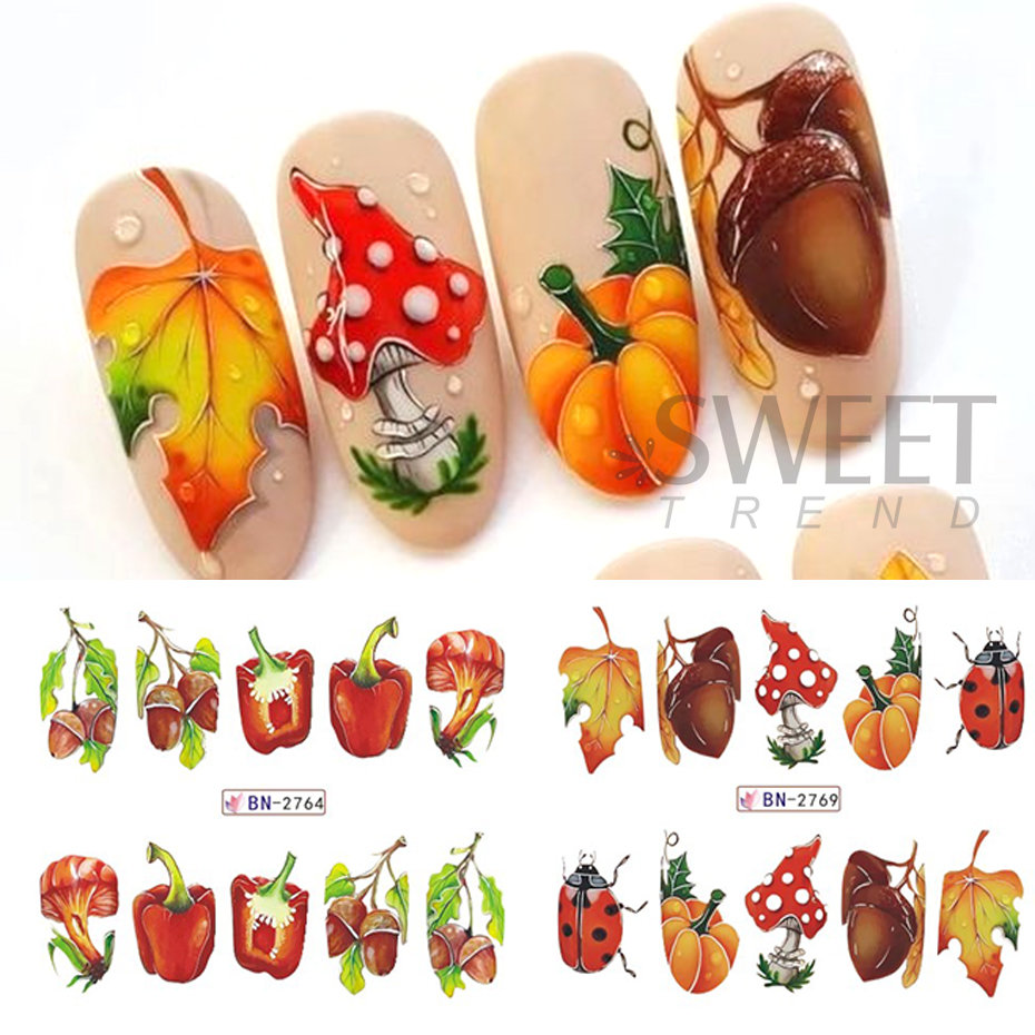 12pcs Autumn Nail Stickers Car - огляд і ціна Nail Art France