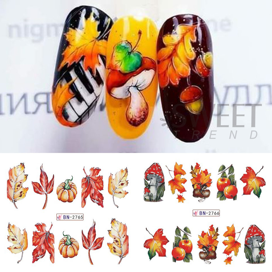 12pcs Autumn Nail Stickers Car - огляд і ціна Nail Art France