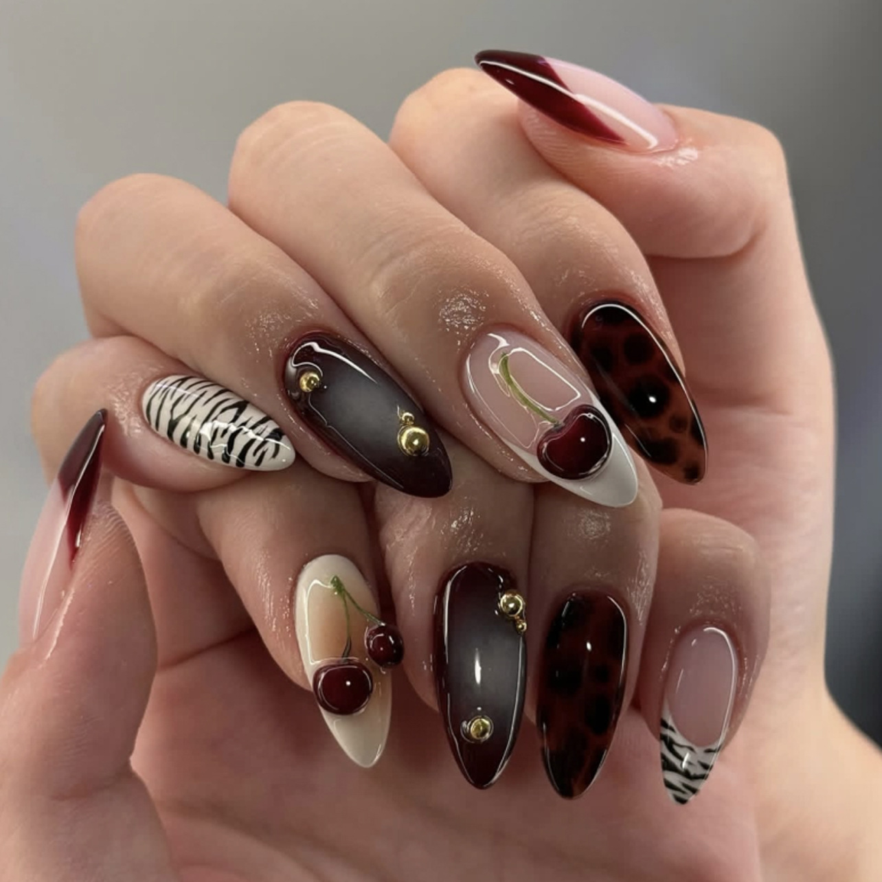 24PCS Burgundy Nude Brown Pres - огляд і ціна Nail Art Burgundy