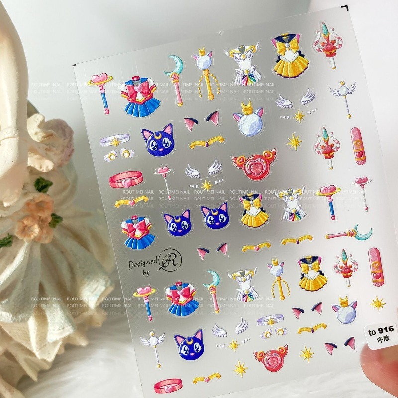 Sailor Moon Nail Stickers Tsuk - огляд і ціна Nail Art Maroon