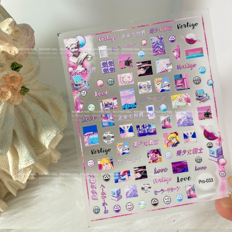 Sailor Moon Nail Stickers Tsuk - огляд і ціна Nail Art Maroon