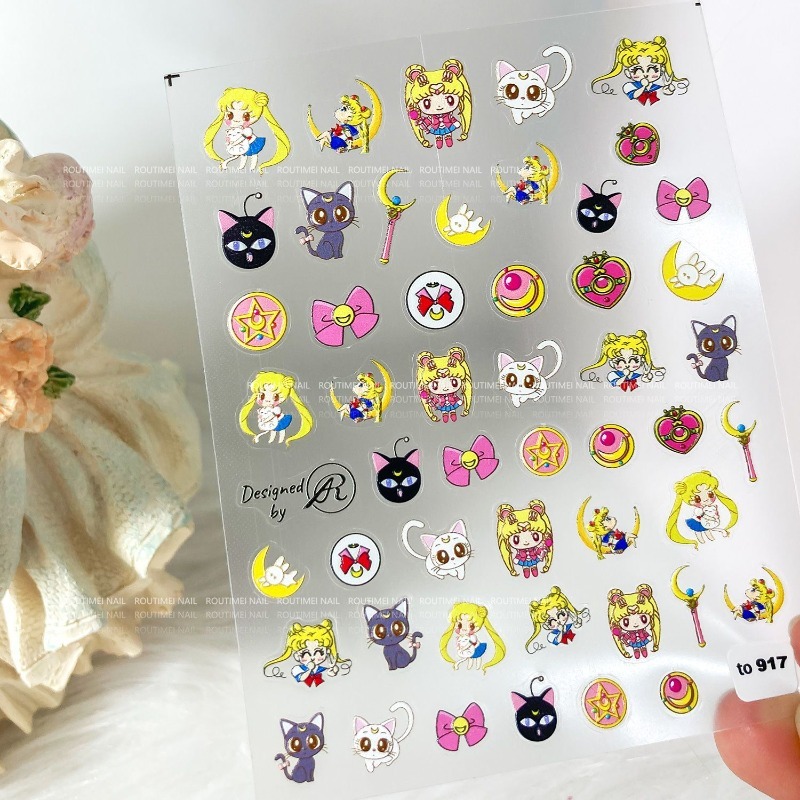Sailor Moon Nail Stickers Tsuk - огляд і ціна Nail Art Maroon