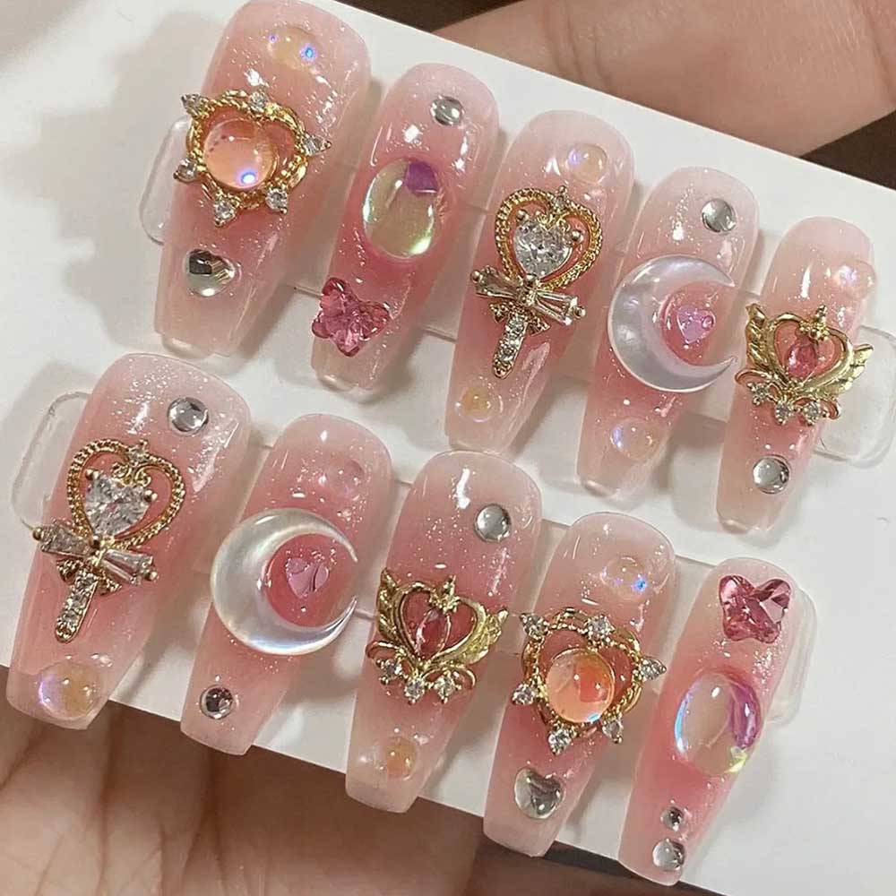 24pcs/box Luxury Pink Long Cof - огляд і ціна Nail Art Maroon