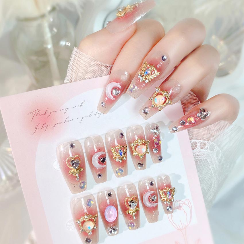 24pcs/box Luxury Pink Long Cof - огляд і ціна Nail Art Maroon