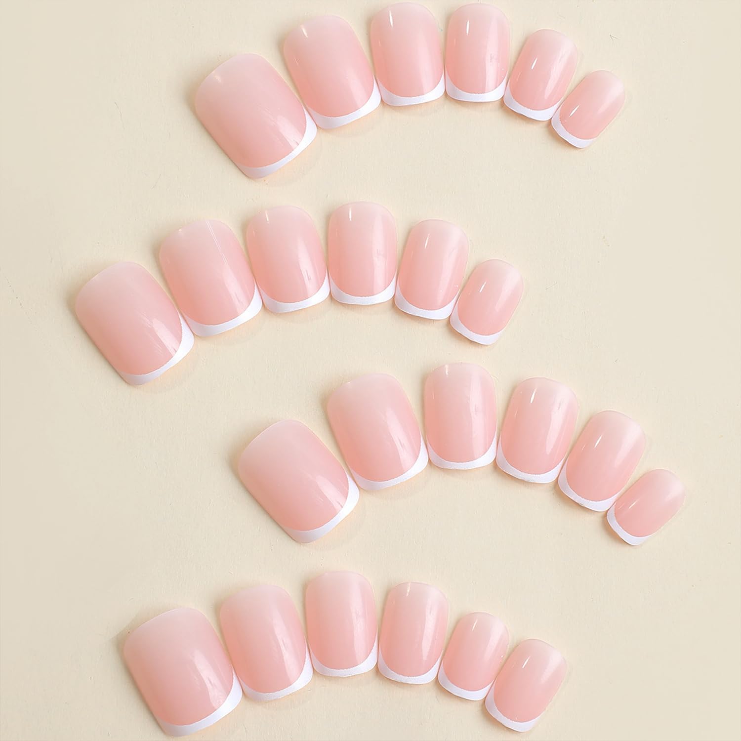24PCS Short Square White Franc - огляд і ціна Nail Art France