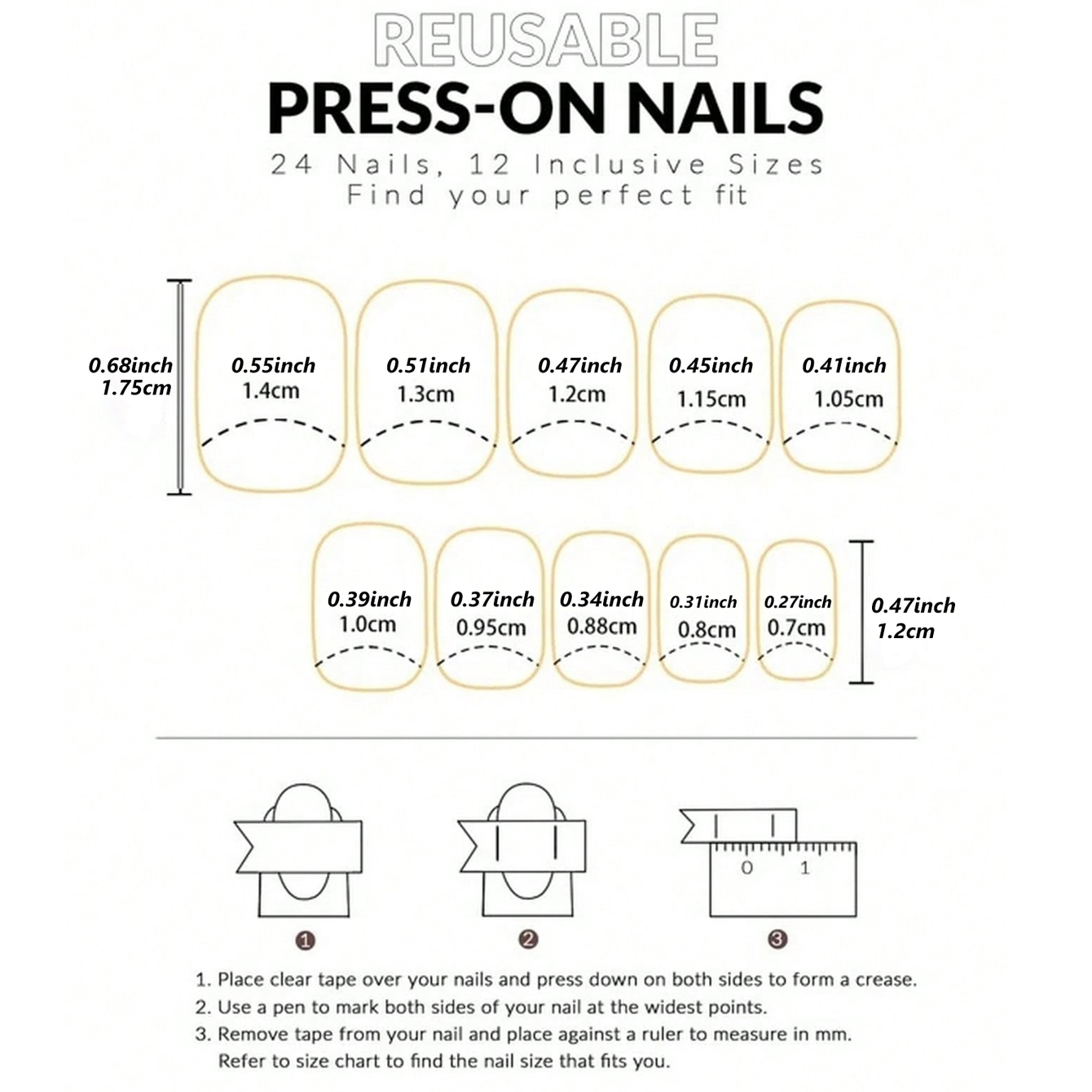 24PCS Short Square White Franc - огляд і ціна Nail Art France