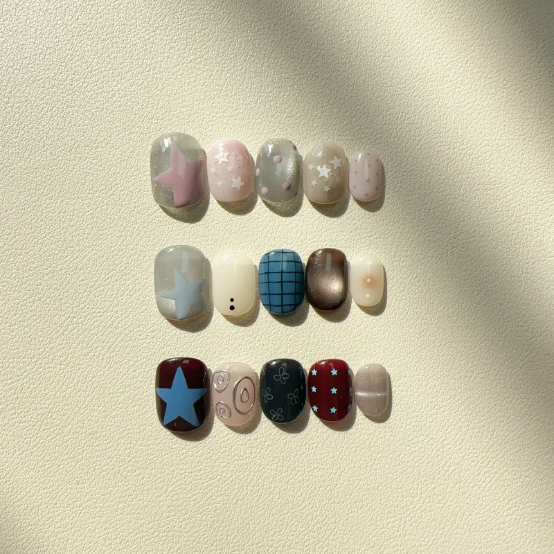 10PCS Handmade Ins Style Short - огляд і ціна Nail Art Cat Eye Simple