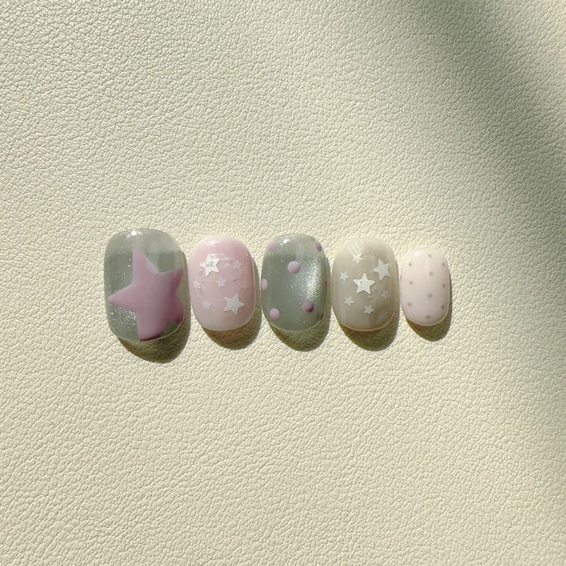 10PCS Handmade Ins Style Short - огляд і ціна Nail Art Cat Eye Simple