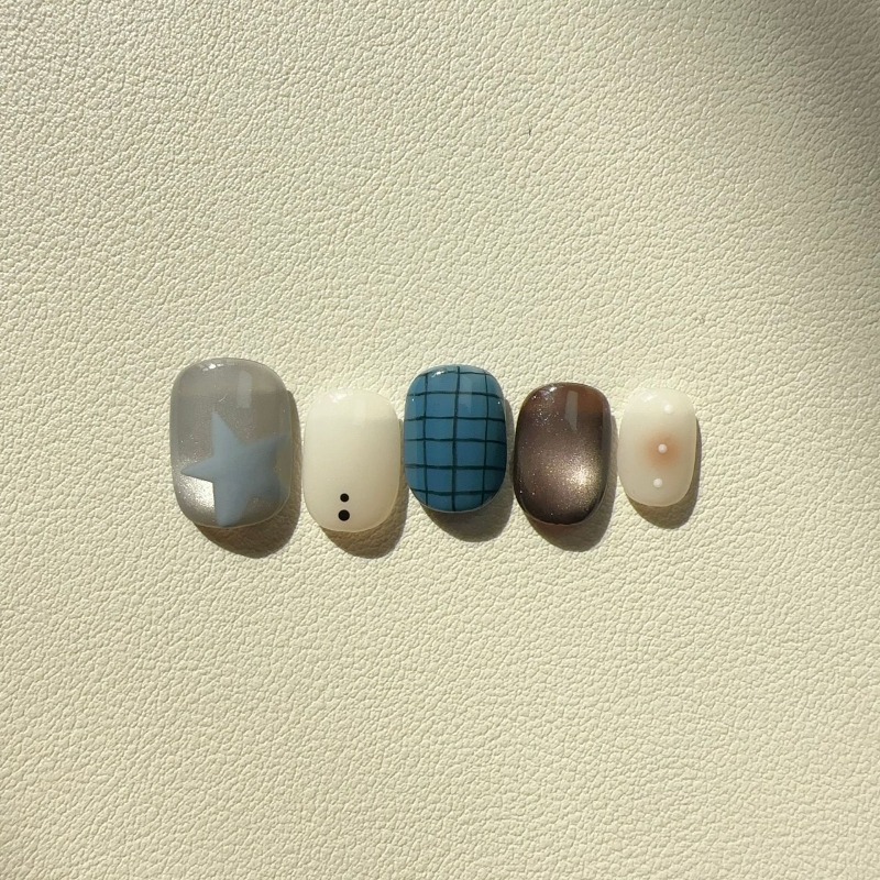 10PCS Handmade Ins Style Short - огляд і ціна Nail Art Cat Eye Simple