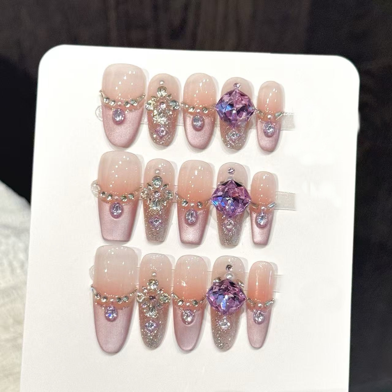 10pcs Pure Hand Pressed Coffin - огляд і ціна Nail Art Oval