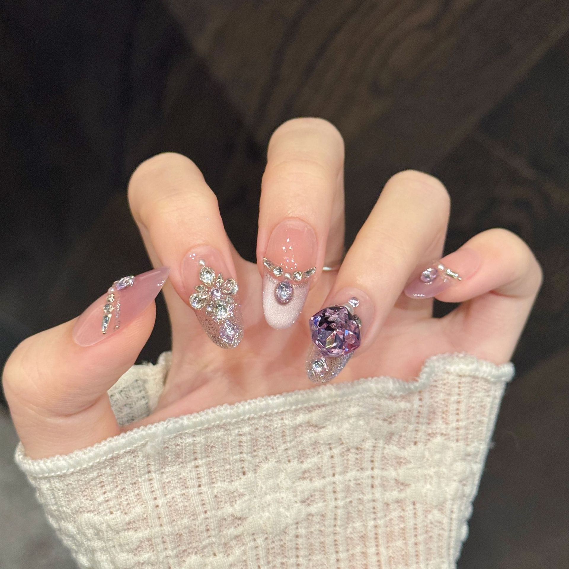 10pcs Pure Hand Pressed Coffin - огляд і ціна Nail Art Oval