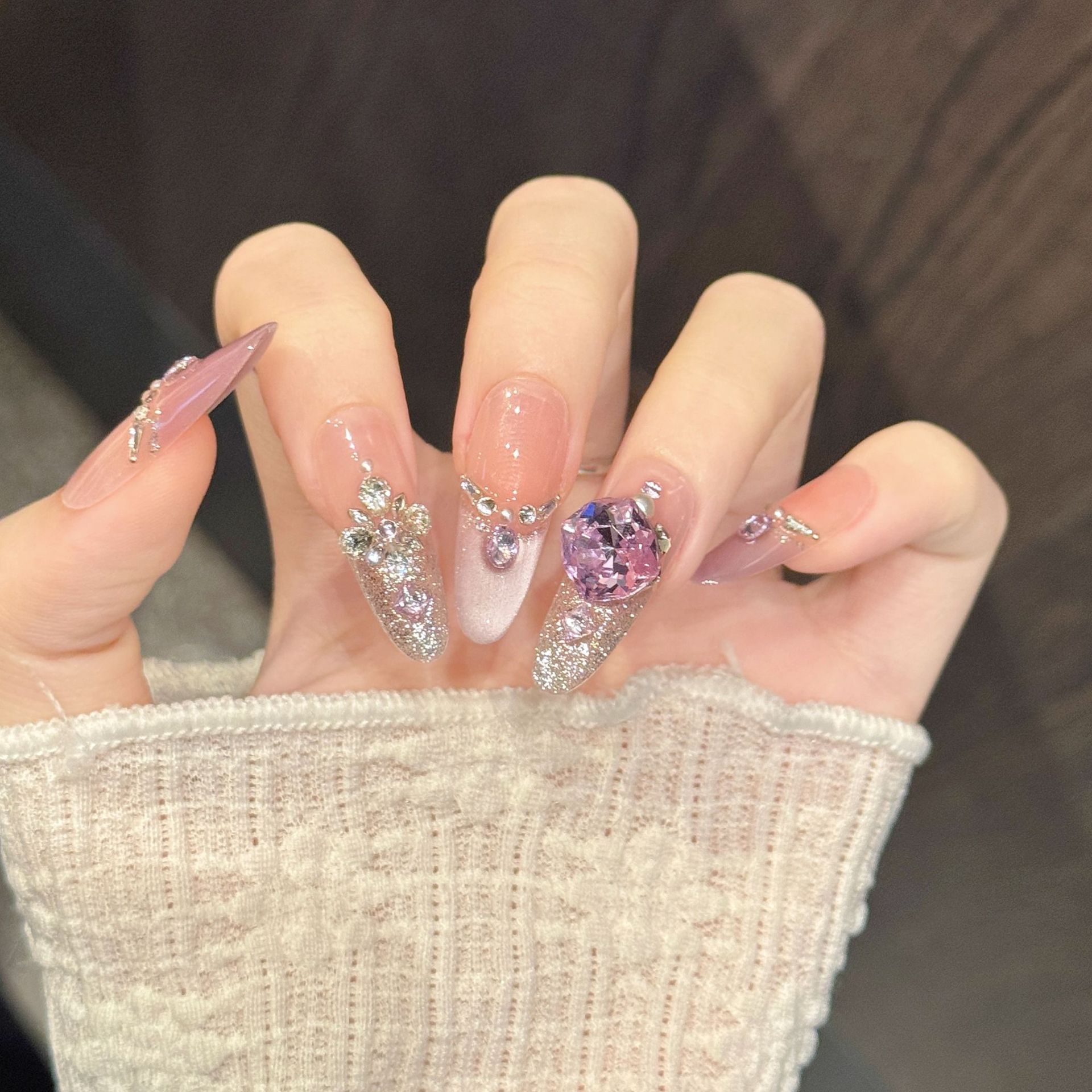 10pcs Pure Hand Pressed Coffin - огляд і ціна Nail Art Oval