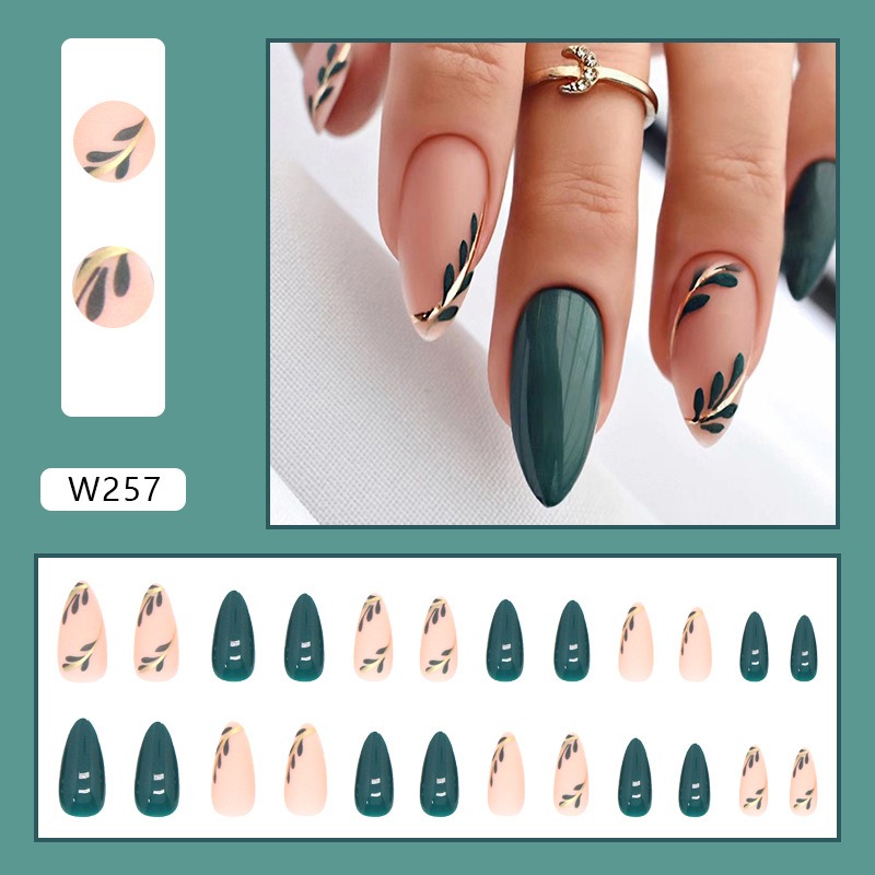 24P/Set Medium-length Almond P - огляд і ціна Nail Art Simple