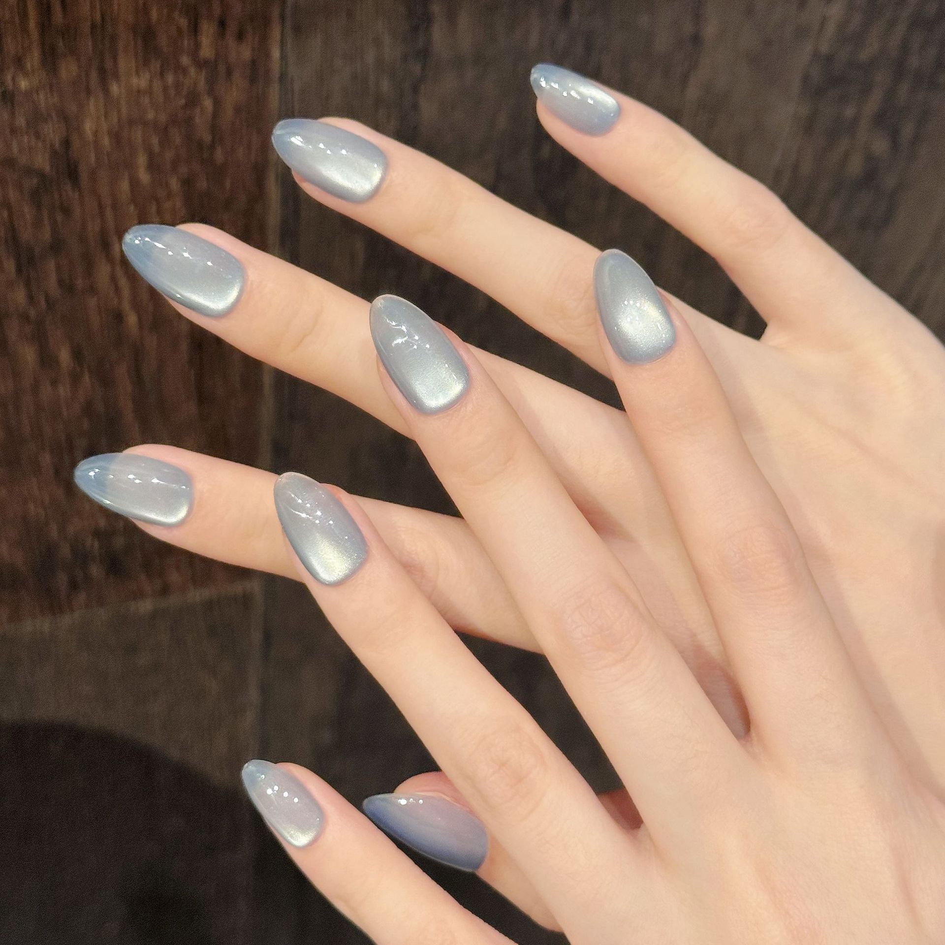 10Pcs Blue Cat Eye French Shor - огляд і ціна Nail Art Simple