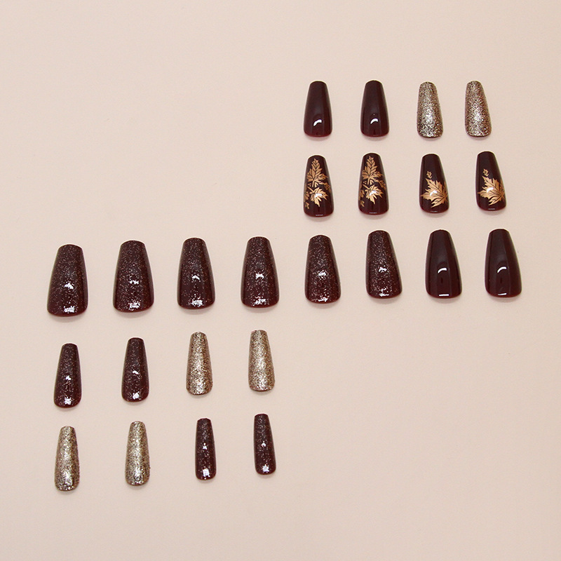 24pcs Elegant Burgundy Glitter - огляд і ціна Nail Art Burgundy