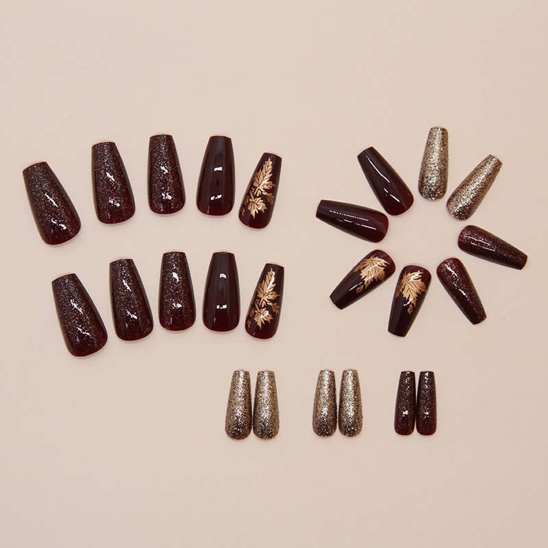 24pcs Elegant Burgundy Glitter - огляд і ціна Nail Art Burgundy