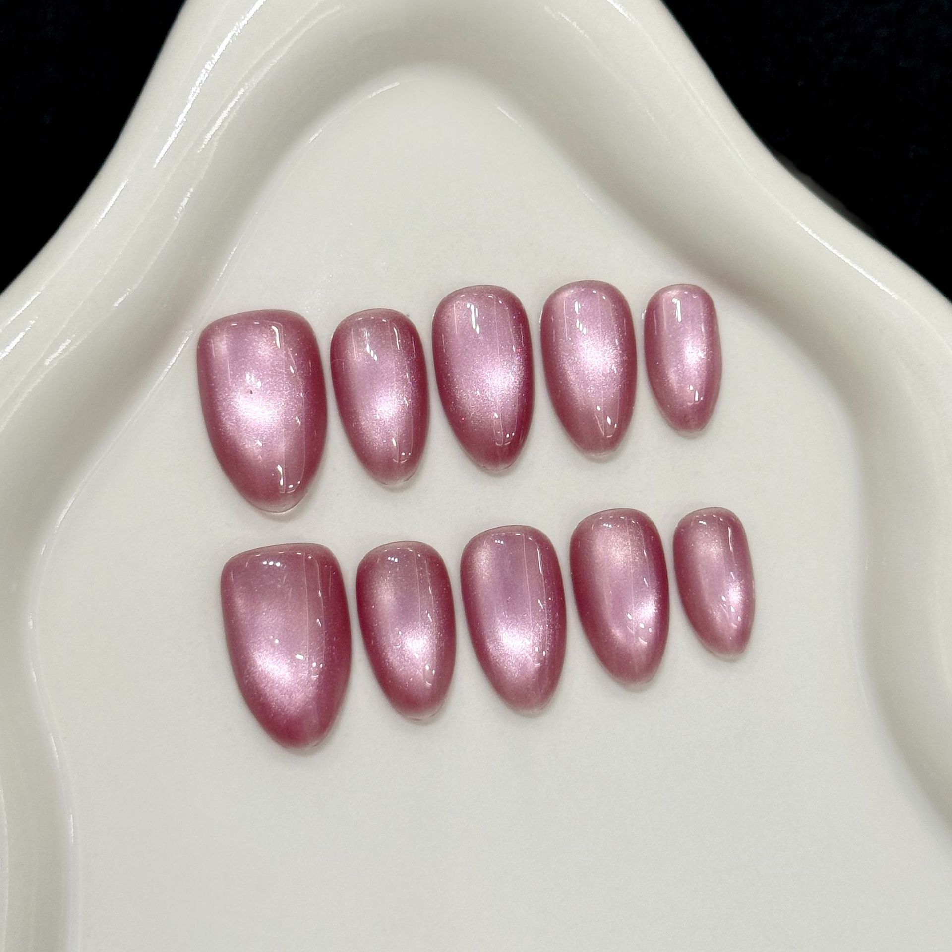 10pcs Pure Hand Pressed Short  - огляд і ціна Nail Art Simple Elegant