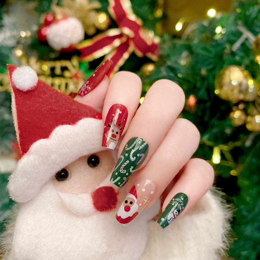 New Christmas Fake Nails Carto - огляд і ціна Nail Art Burgundy