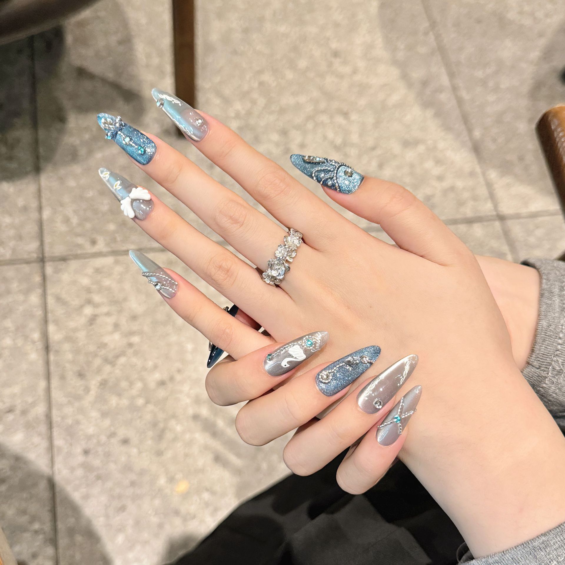 10Pcs White Swan Handmade Fals - огляд і ціна Nail Art Glitter