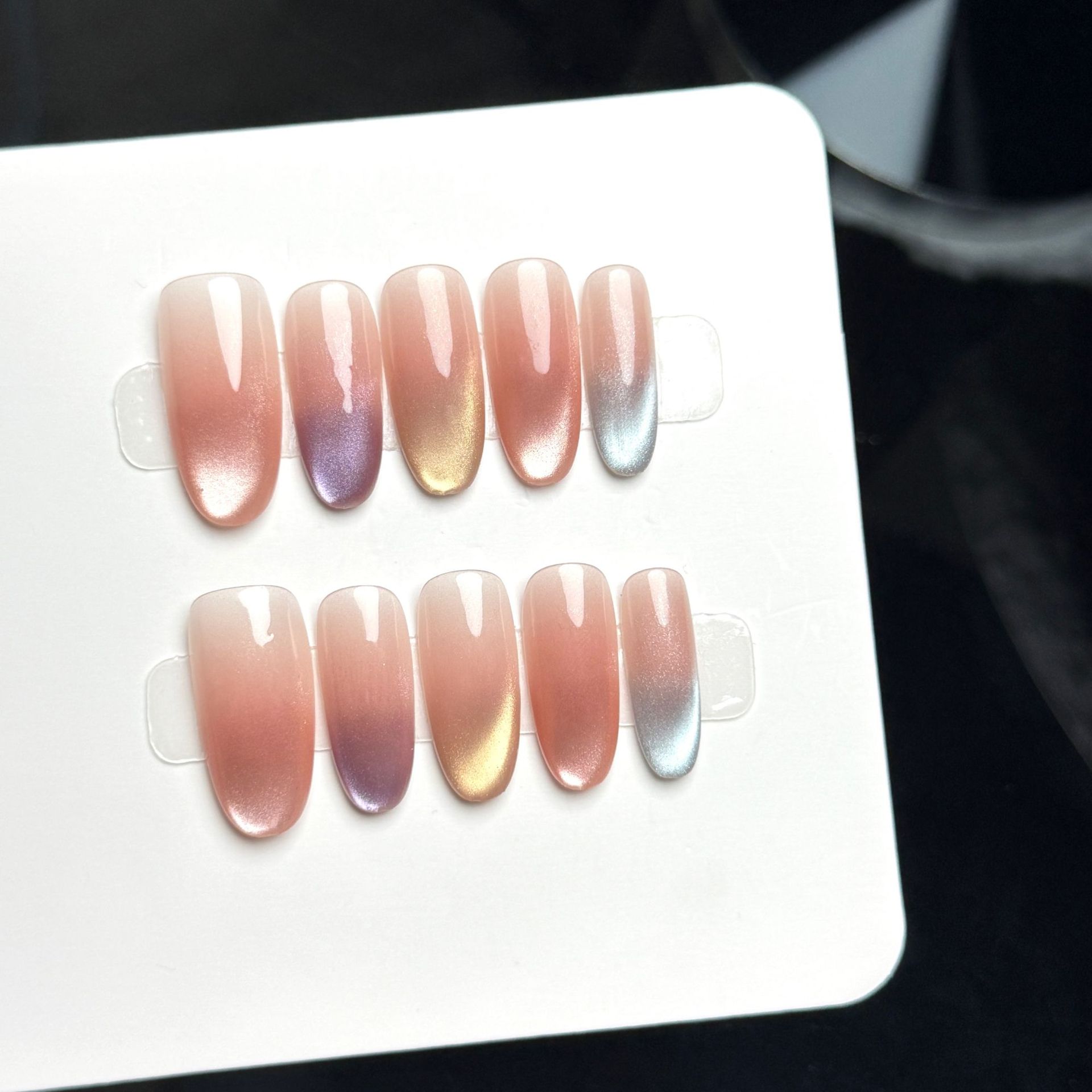 10pcs Handmade Middle Oval Pre - огляд і ціна Nail Art Full Cat Eye