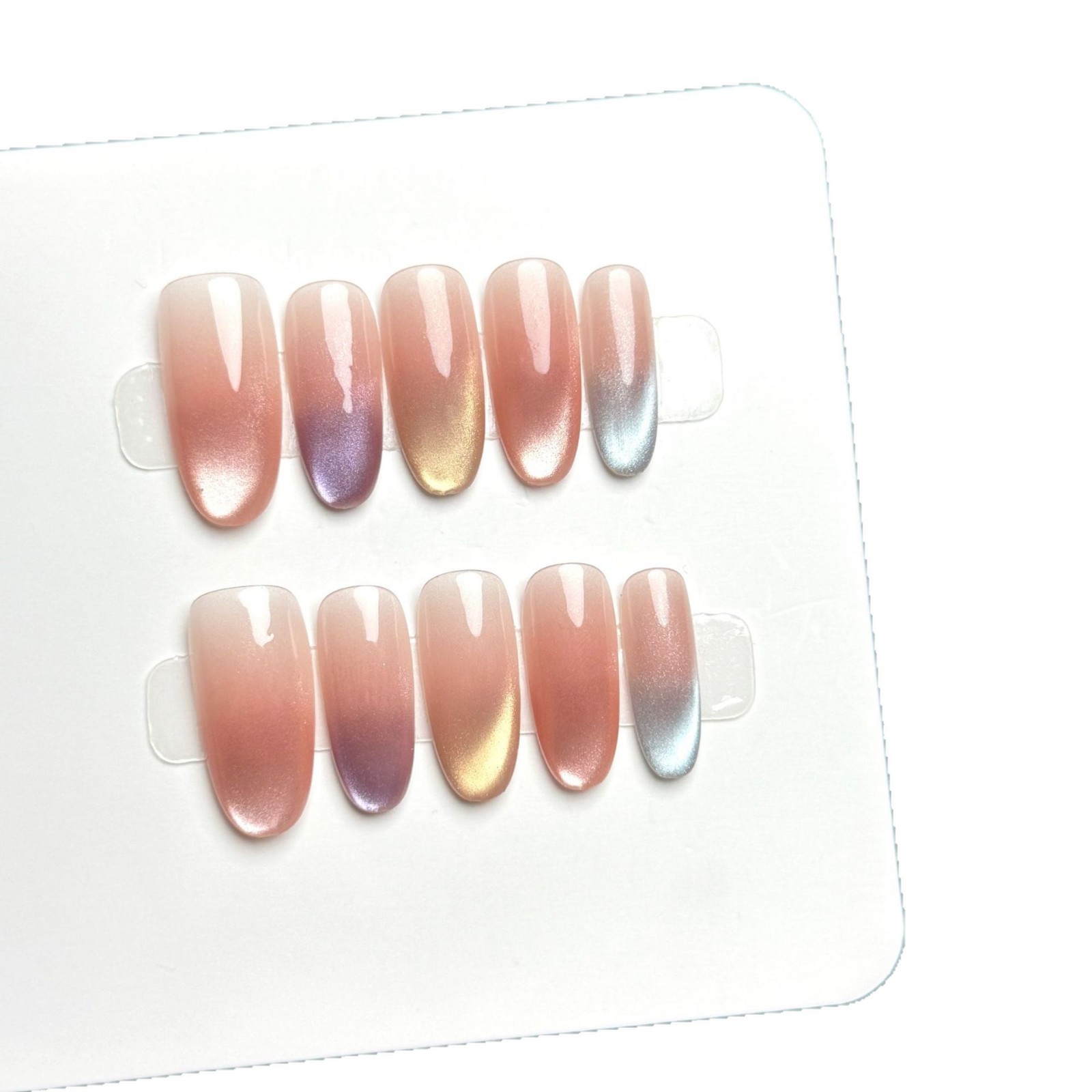 10pcs Handmade Middle Oval Pre - огляд і ціна Nail Art Full Cat Eye