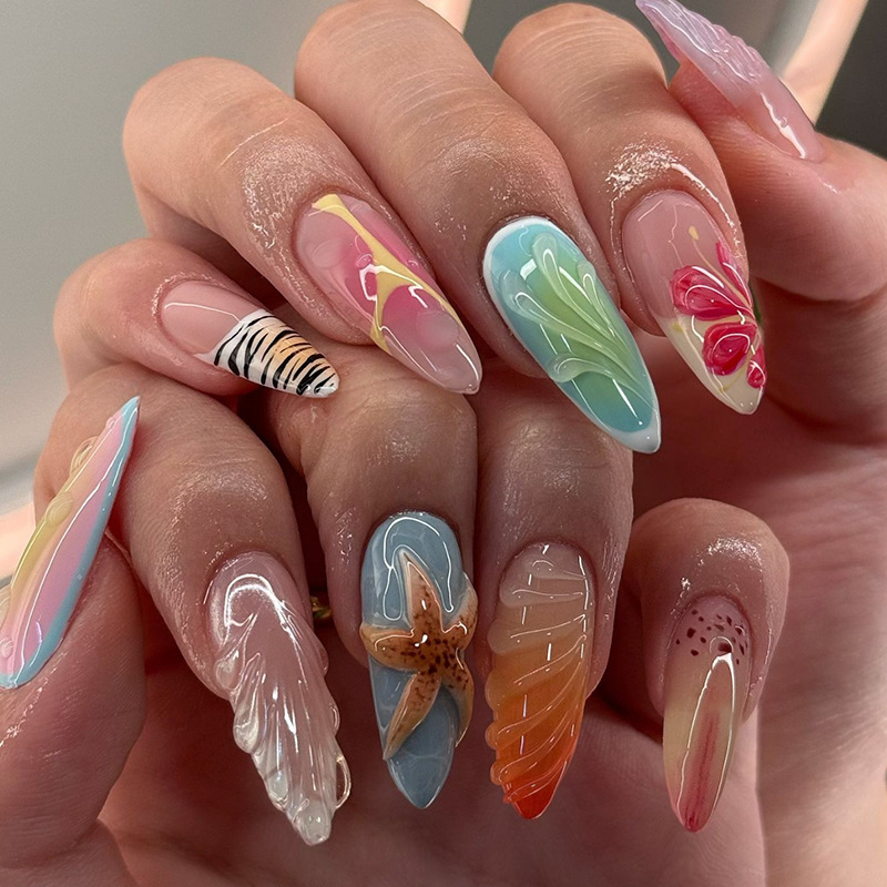 24Pcs Mid-length French Almond - огляд і ціна Nail Art Xs
