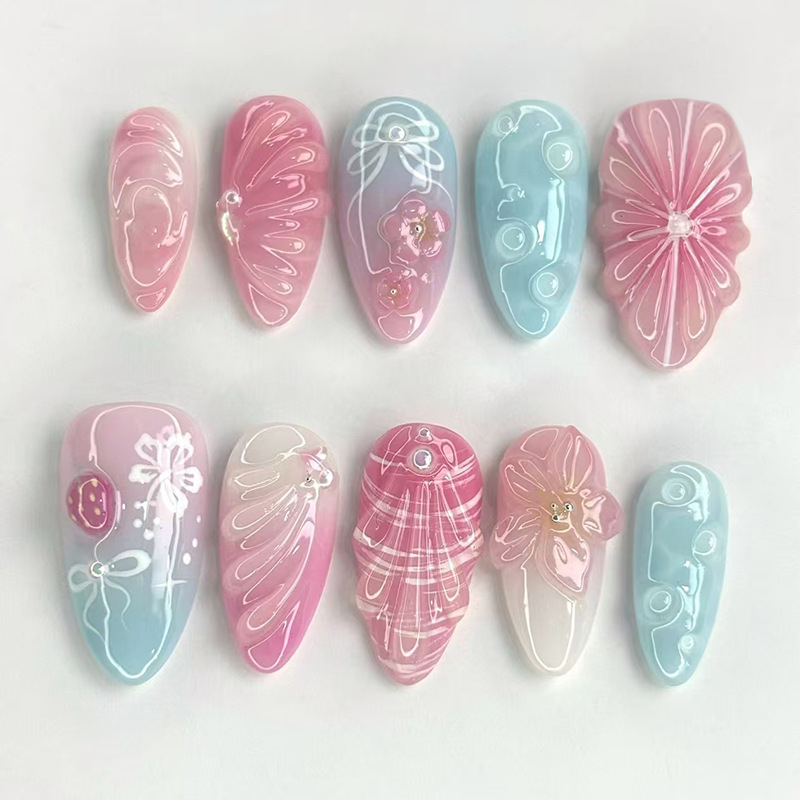 24Pcs Mid-length French Almond - огляд і ціна Nail Art Xs