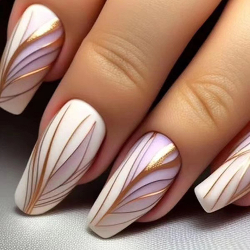 24Pcs Short Ballet False Nails - огляд і ціна Nail Art Glitter