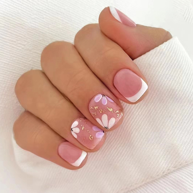 24Pcs Short Ballet False Nails - огляд і ціна Nail Art Glitter
