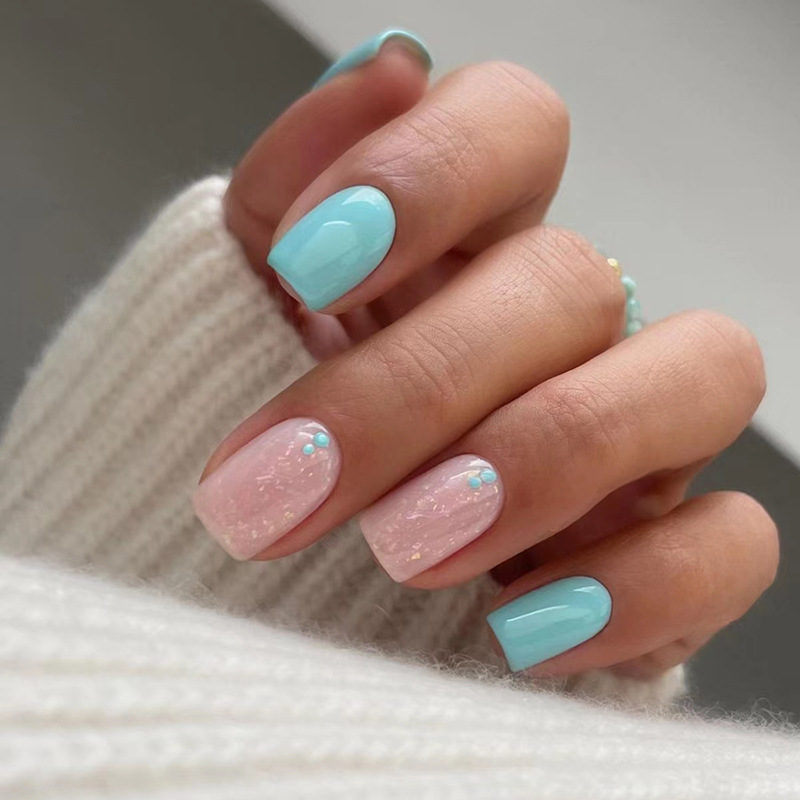 24Pcs Short Ballet False Nails - огляд і ціна Nail Art Glitter