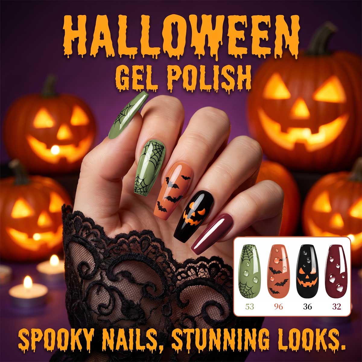 4-Pack of Olive Green, Orange, - огляд і ціна Nail Art Burgundy