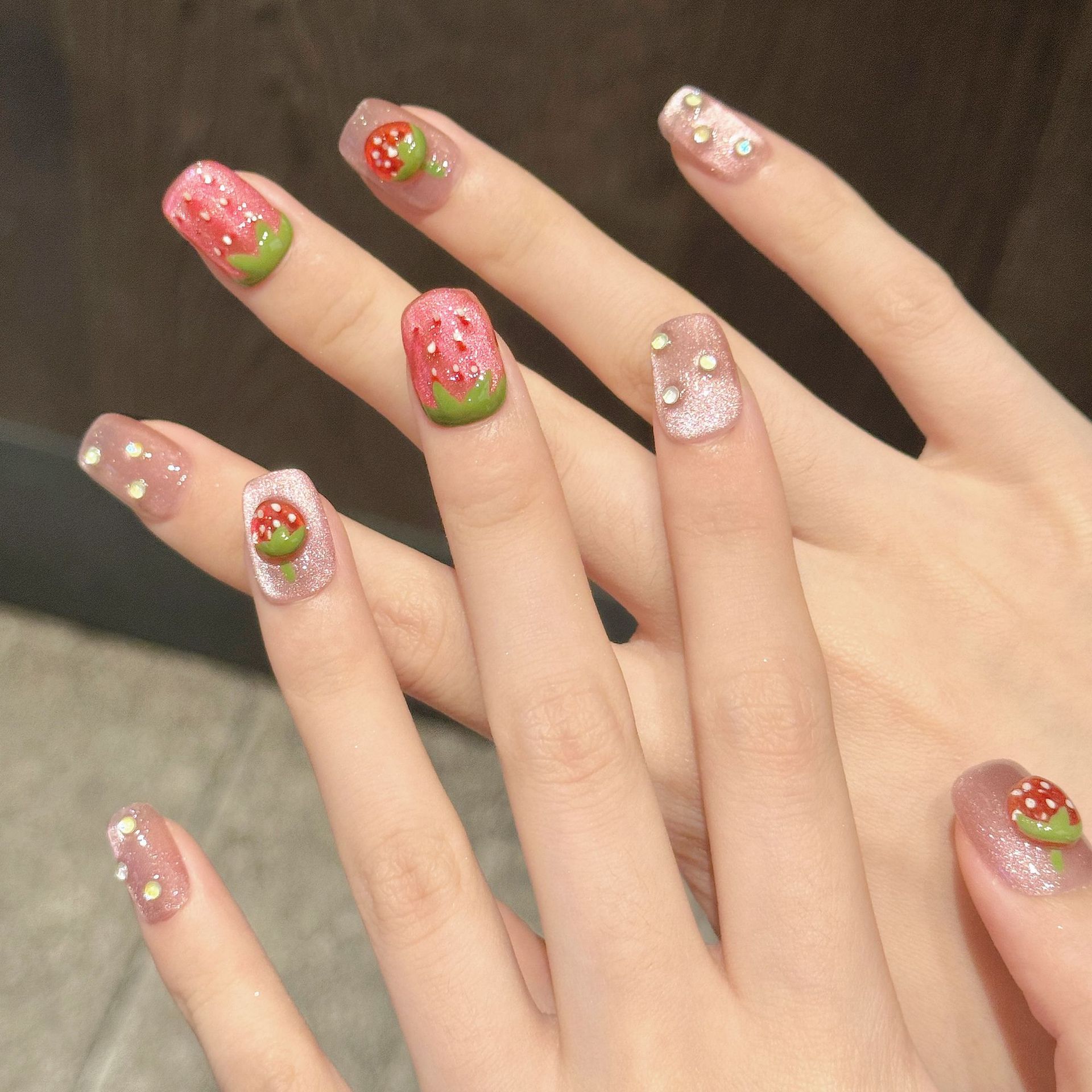 10pcs Handmade Press on Nails  - огляд і ціна Nail Art Strawberry