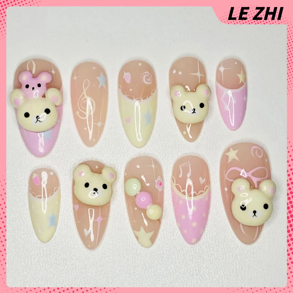 3D Handmade Rilakkuma Press On - огляд і ціна Nail Art Strawberry