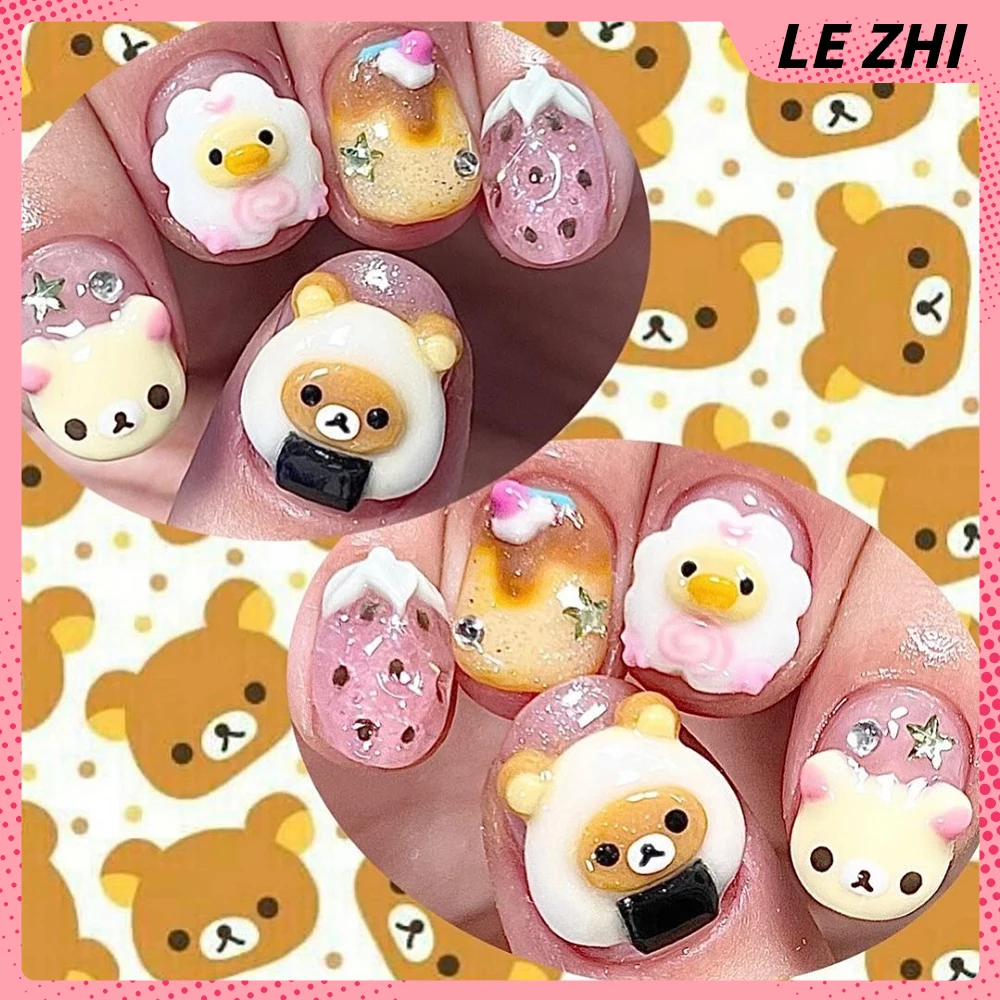 3D Handmade Rilakkuma Press On - огляд і ціна Nail Art Strawberry