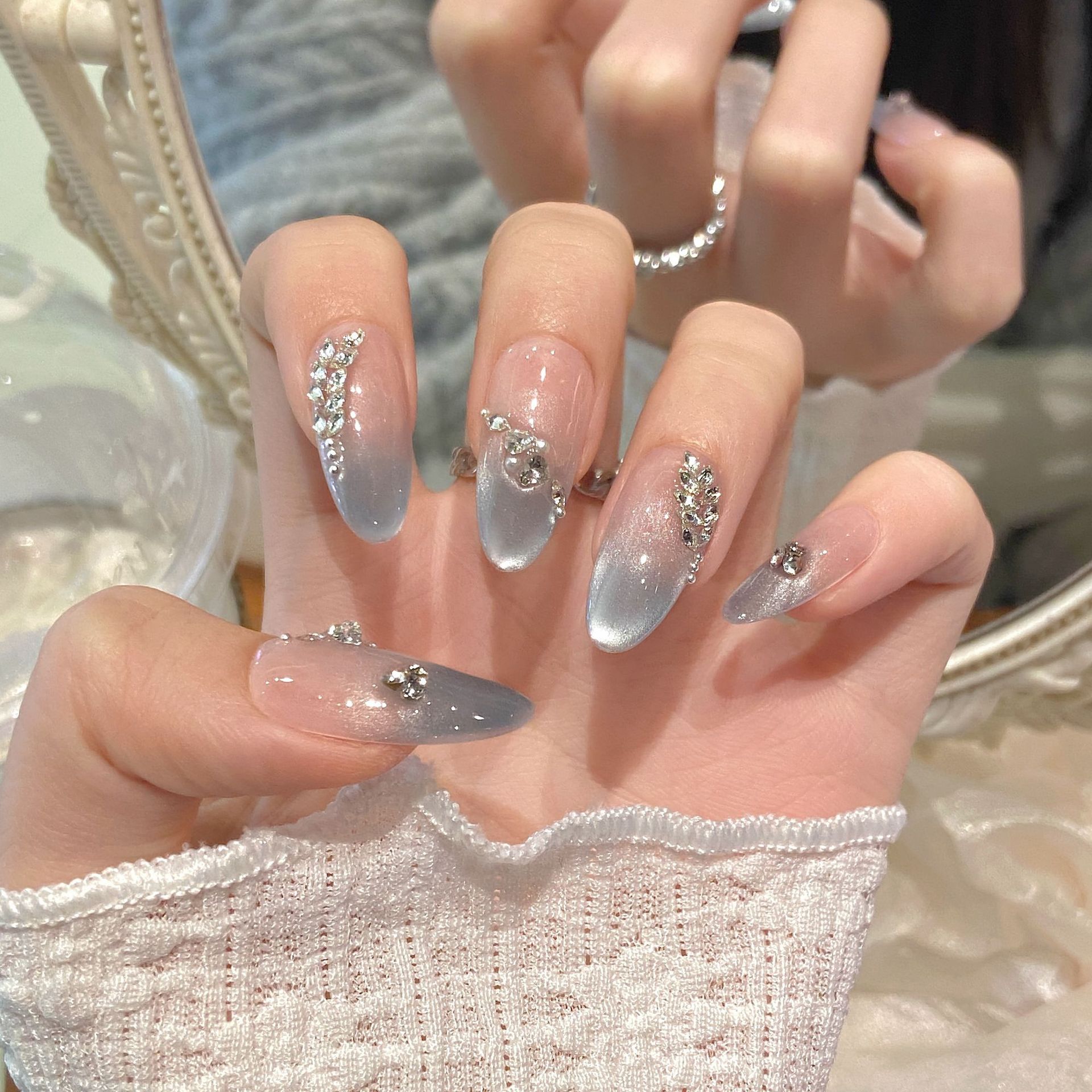 10pcs Pure Hand Pressed Medium - огляд і ціна Nail Art Oval