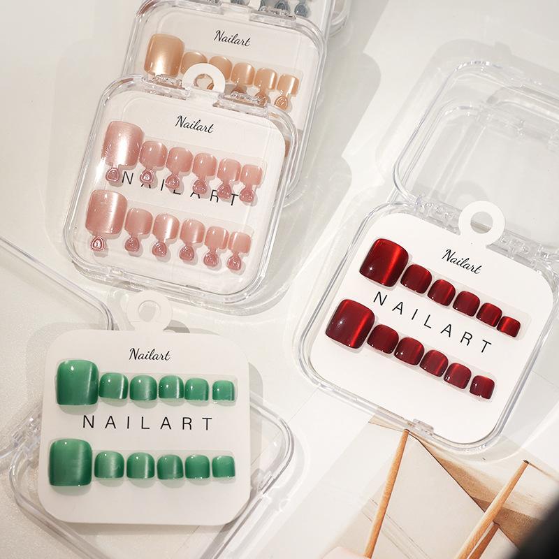 10 Pcs/Box French Fake Nails G - огляд і ціна Nail Art Full Cat Eye