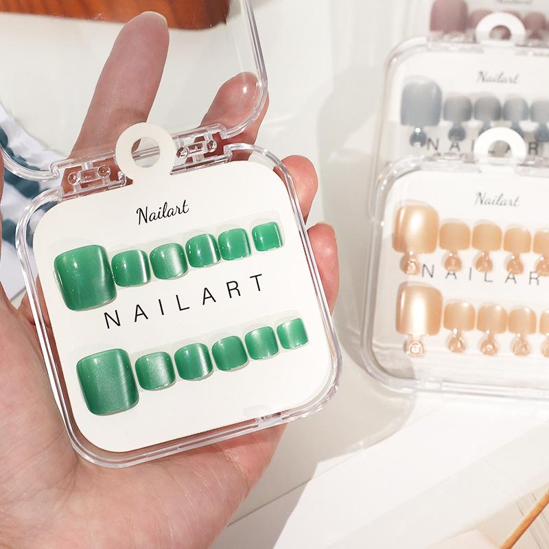 10 Pcs/Box French Fake Nails G - огляд і ціна Nail Art Full Cat Eye