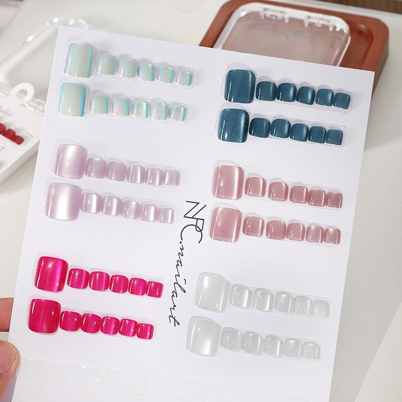 10 Pcs/Box French Fake Nails G - огляд і ціна Nail Art Full Cat Eye