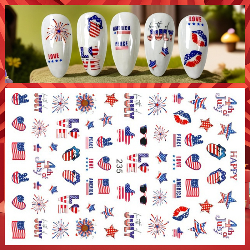 1Sheet 4th of July Nail Sticke - огляд і ціна Nail Art France