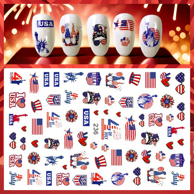 1Sheet 4th of July Nail Sticke - огляд і ціна Nail Art France